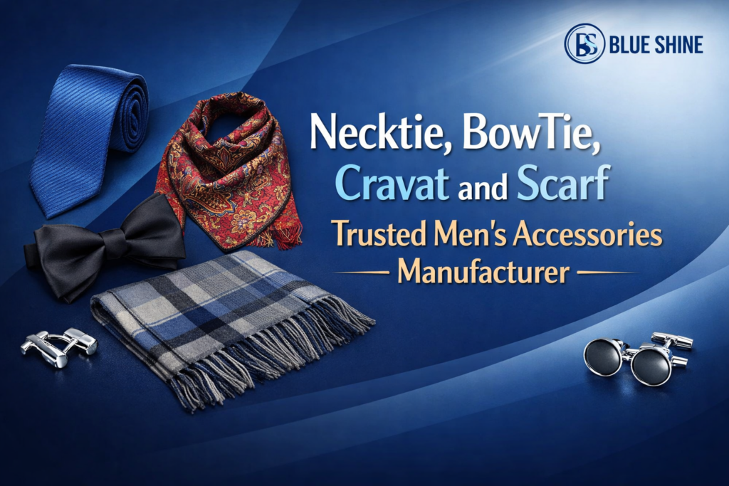 Explore neckties, bow ties, cravats, and scarves with Blue Shine, a leading Men’s Accessories Manufacturer offering premium quality.
